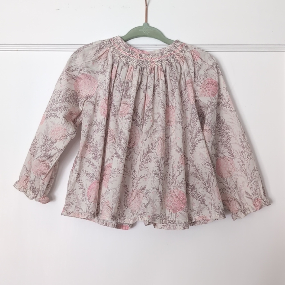 Bonpoint cotton floral blouse, sz 2